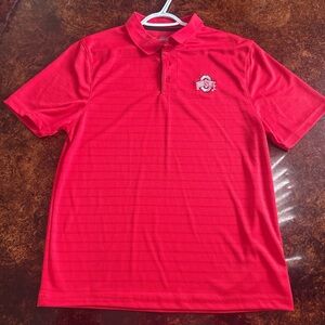 Varsity Red Polo Shirt with Embroidered Ohio State Logo